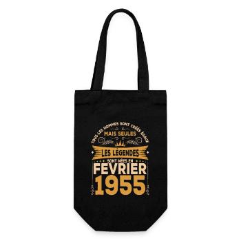 Les Légendes Sont Nées En Février 1955 - Sac à bouteille - noir - Devant