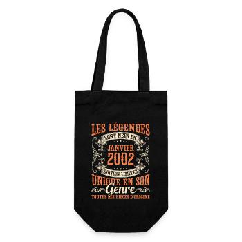 Les Légendes Sont Nées En Janvier 2002 Cadeau - Sac à bouteille - noir - Devant