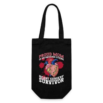 Herztransplantation Herzinfarkt Stolze Mama - Geschenkbeutel für Flaschen - Schwarz - Vorne
