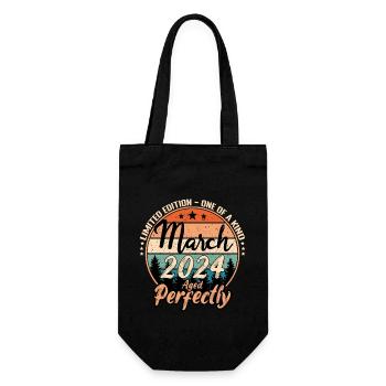 March 2024 anniversary 2024 legends March - Gift Bag for Bottles - black - Front