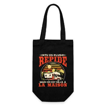 Drôle Campeur Camping Cadeau - Sac à bouteille - noir - Devant