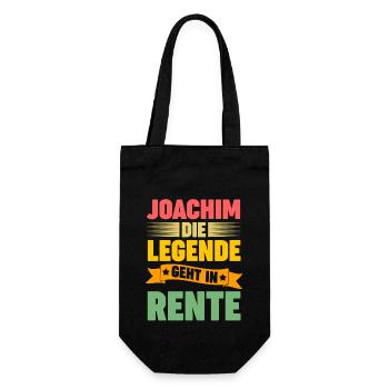 Joachim die Legende geht in Rente - Geschenkbeutel für Flaschen - Schwarz - Vorne