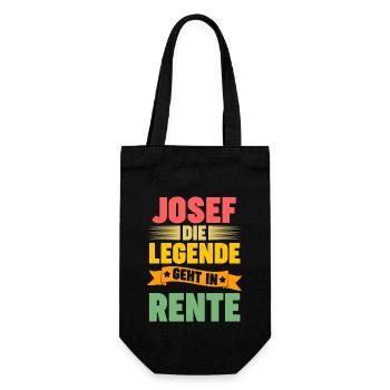 Josef die Legende geht in Rente - Geschenkbeutel für Flaschen - Schwarz - Vorne