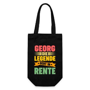 Georg die Legende geht in Rente - Geschenkbeutel für Flaschen - Schwarz - Vorne