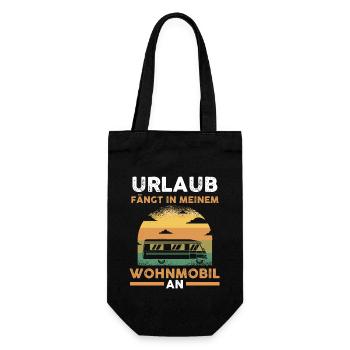 Wohnmobil Wohnwagen Campingplatz Camping Camper - Geschenkbeutel für Flaschen - Schwarz - Vorne
