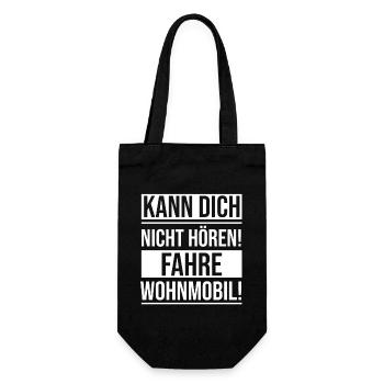 Wohnwagen Campingplatz Camping Camper Wohnmobil - Geschenkbeutel für Flaschen - Schwarz - Vorne