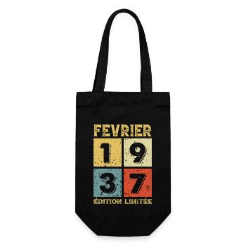 Anniversaire Vintage Idée Cadeau Février 1937 - Sac à bouteille - noir - Devant