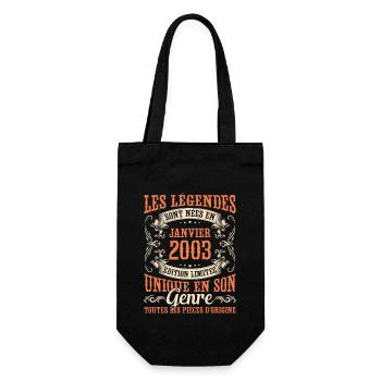 Les Légendes Sont Nées En Janvier 2003 Cadeau - Sac à bouteille - noir - Devant