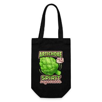 Artichoke illustration, funny saying - Gift Bag for Bottles - black - Front