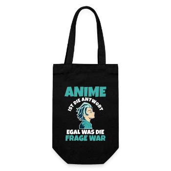 Anime ist die Antwort egal was die Frage war - Geschenkbeutel für Flaschen - Schwarz - Vorne