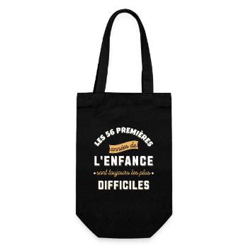 Anniversaire 56 ans, idée cadeau date de naissance - Sac à bouteille - noir - Devant
