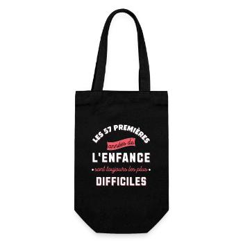 Anniversaire 57 ans Idée cadeau date de naissance - Sac à bouteille - noir - Devant