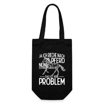 Ich Rieche Nach Pferd Nein Ich Finde Das Kein Prob - Geschenkbeutel für Flaschen - Schwarz - Vorne