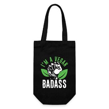 I'm A Vegan Badass - Gym Workout Vegetarier Badass - Geschenkbeutel für Flaschen - Schwarz - Vorne