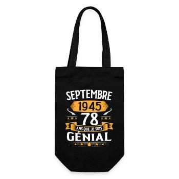 Septembre 1945 78 Ans Que Je Suis Génial Cadeau - Sac à bouteille - noir - Devant