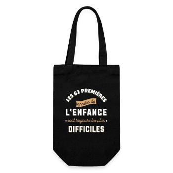 Anniversaire 62 ans. Idée Cadeau Date De Naissance - Sac à bouteille - noir - Devant