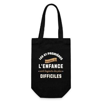 Cadeau pour Anniversaire 61 ans. Date de Naissance - Sac à bouteille - noir - Devant