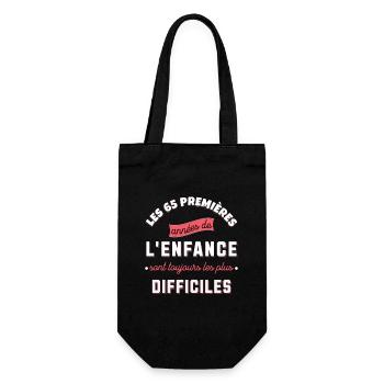 Cadeau pour Anniversaire 65 ans. Date de Naissance - Sac à bouteille - noir - Devant
