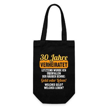 30 Jahre verheiratet zynisch 30.Hochzeitstag - Geschenkbeutel für Flaschen - Schwarz - Vorne