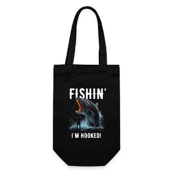 Fishin I'm Hooked Giant Fish - Gift Bag for Bottles - black - Front