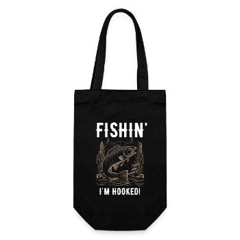 Fishin I'm Hooked - Gift Bag for Bottles - black - Front