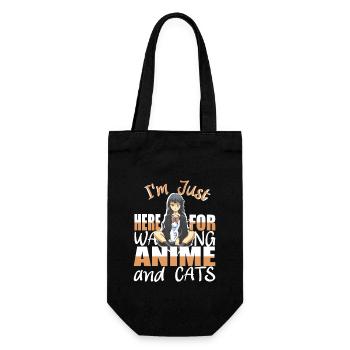 Je suis juste ici pour regarder Anime et Cats Manga - Sac à bouteille - noir - Devant
