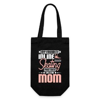 My favorite inline skater calls me mom - Geschenkbeutel für Flaschen - Schwarz - Vorne