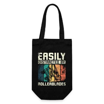 Easily distracted by rollerblades - Gift Bag for Bottles - black - Front