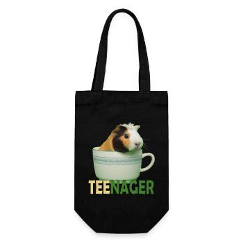 teenager, Merrschweinchen, witzige Wortspiel - Geschenkbeutel für Flaschen - Schwarz - Vorne