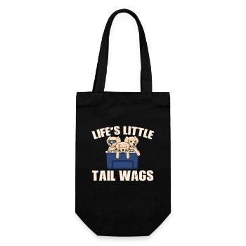 Cute puppy saying - Gift Bag for Bottles - black - Front