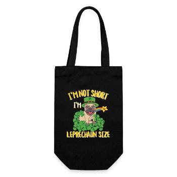 I'm Not Short I'm Leprechaun Size Patricks Mops - Geschenkbeutel für Flaschen - Schwarz - Vorne