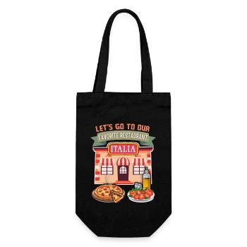 Pizzeria Italia, Italian restaurant, saying - Gift Bag for Bottles - black - Front