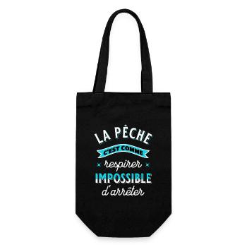 Pêche Cadeau pour Pêcheur Sport Citation Humour - Sac à bouteille - noir - Devant