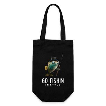 Allez pêcher avec style - Drôle de pêcheur - Sac à bouteille - noir - Devant