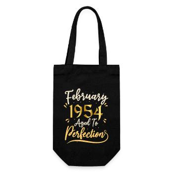 February 1954 February aged to perfection 1954 - Gift Bag for Bottles - black - Front
