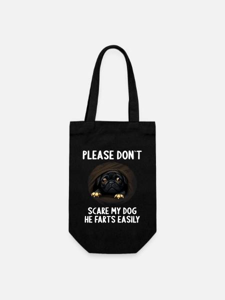 Bitte erschreck meinen Hund nicht Mopse Mops - Geschenkbeutel für Flaschen - Schwarz