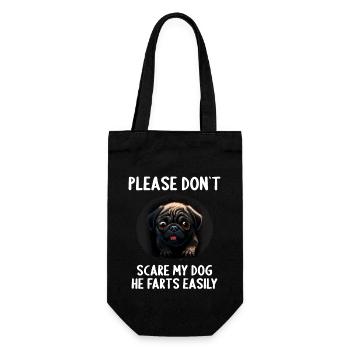 Bitte erschreck meinen Hund nicht Mopse Mops - Geschenkbeutel für Flaschen - Schwarz - Vorne