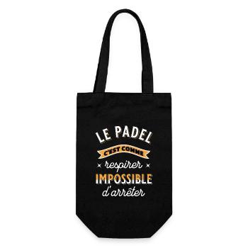 Padel Tennis Cadeau Rigolo Citation Drôle Paddle - Sac à bouteille - noir - Devant