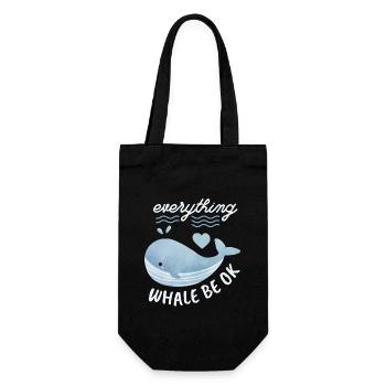 Kawaii-Wal lustiger Walfisch Motivationsspruch Pun - Geschenkbeutel für Flaschen - Schwarz - Vorne