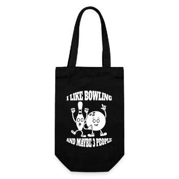 Bowling Kegeln Bowler Bowlingverein Kegelverein - Geschenkbeutel für Flaschen - Schwarz - Vorne