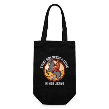 Every Girl Needs A Little Rip In Her Jeans - Gift Bag for Bottles - black - Front