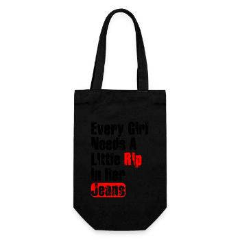 Every Girl Needs A Little Rip In Her Jeans - Gift Bag for Bottles - black - Front