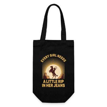 Every Girl Needs A Little Rip In Her Jeans - Gift Bag for Bottles - black - Front