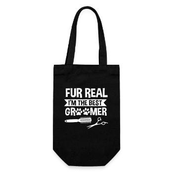 Drôle de jeu de mots avec toiletteur pour chien - Sac à bouteille - noir - Devant