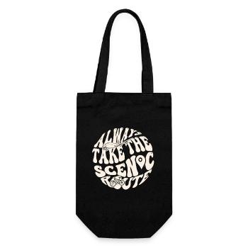 Always take the scenic route - Gift Bag for Bottles - black - Front