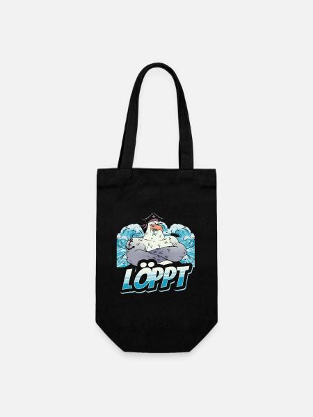 Löppt Retro - Geschenkbeutel für Flaschen - Schwarz