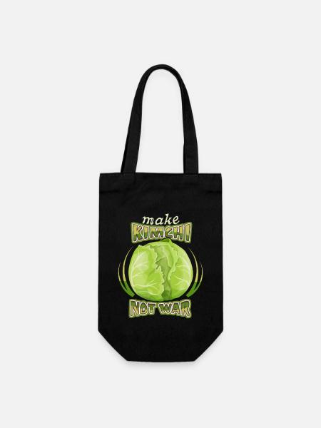 Kohl, Weißkohl, Kimchi, lustiger Spruch - Geschenkbeutel für Flaschen - Schwarz