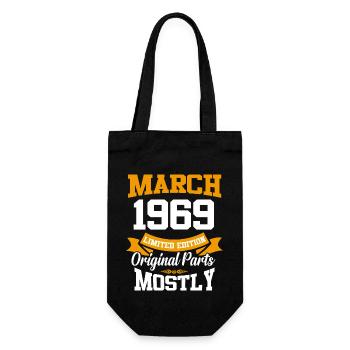 März 1969 Vintage Geburtstag Geschenk - Geschenkbeutel für Flaschen - Schwarz - Vorne