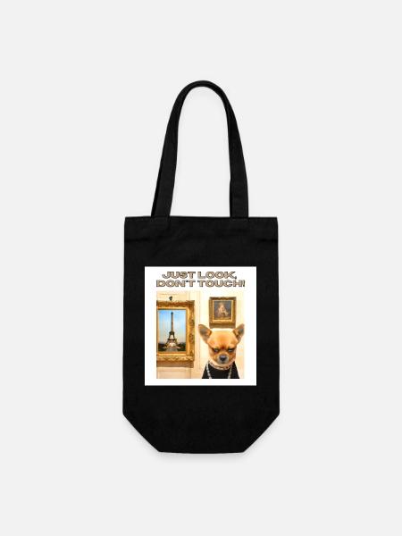 Nur schauen, nicht anfassen - Just Look Dont Touch - Geschenkbeutel für Flaschen - Schwarz