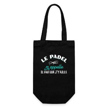 Padel Tennis Cadeau Rigolo Citation Drôle Paddle - Sac à bouteille - noir - Devant